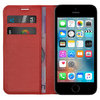 Leather Wallet Case & Card Pouch for Apple iPhone 5 / 5s / SE (1st Gen) - Red